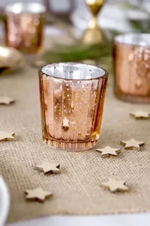 Pas Cher Bougeoir vase en métal Rose gold