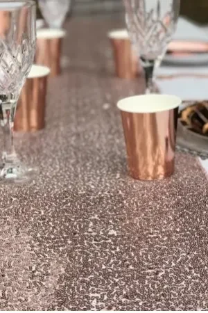 Achat Immédiat Chemin de table Venise Sequins Rose Gold