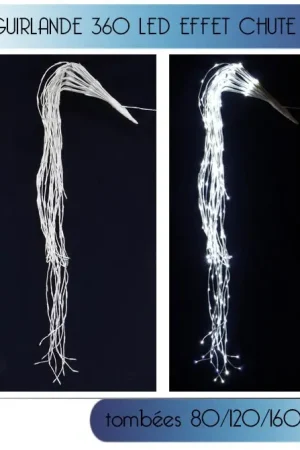 Guirlande lumineuse 360LED effet chute D'eau Paiement Sécurisé