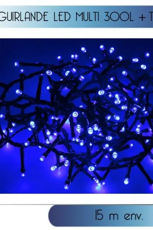 Expédition Rapide Guirlande lumineuse 300 LED Bleu avec Timer