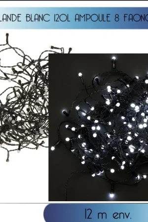 Meilleur Choix Guirlande lumineuse 120 LED Blanc Froid avec Timer