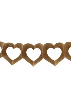 Réduction Guirlande mariage en papier Coeur Kraft