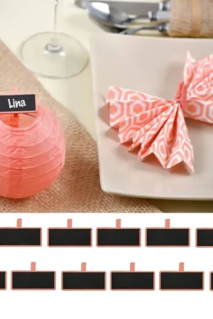 Livraison Express Mini ardoise mariage sur pince Corail x 12 pièces