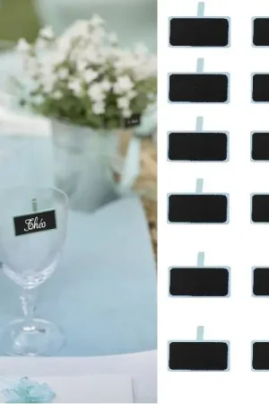 Prix Choc Mini ardoise mariage sur pince Bleu ciel x 12 pièces