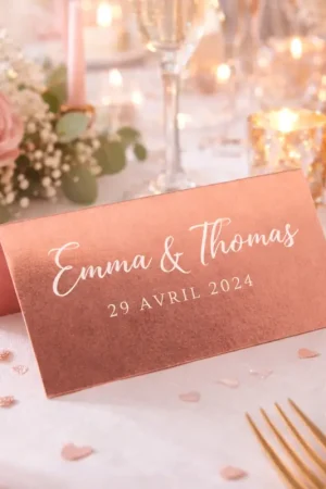 Marque place rectangle Rose Gold métallisé x10 pièces Nouvelle Collection
