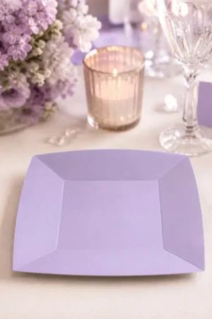 Expédié Aujourd'hui Petite assiette carrée en carton Parme 18cm x 10 pièces