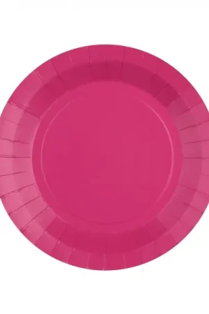 Promotion Saisonnière Petite assiette en carton ronde Fuchsia x 10 pièces