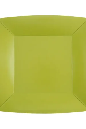 Petite assiette carrée en carton Vert anis18cm x 10 pièces Achetez Aujourd'hui