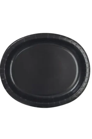 Bon Plan Assiette Carton Ovale Noire 30cm x 8 pièces