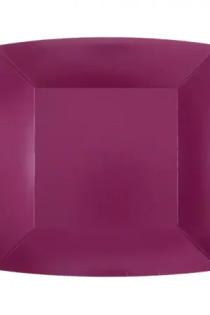 Meilleur Prix Petite assiette carrée en carton Aubergine18cm x 10 pièces