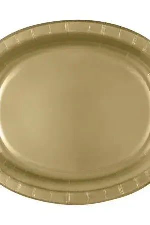 Assiette Carton Ovale Or 30cm x 8 pièces Offre Limitée