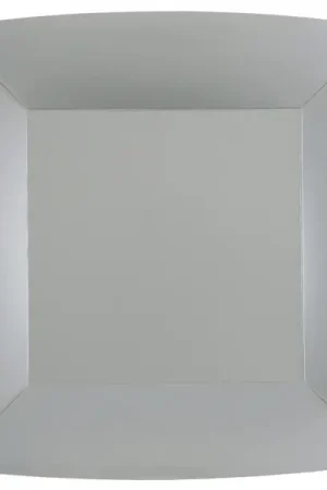 Assiette carrée en carton Argent 23cm x 10 pièces Offre Exclusive