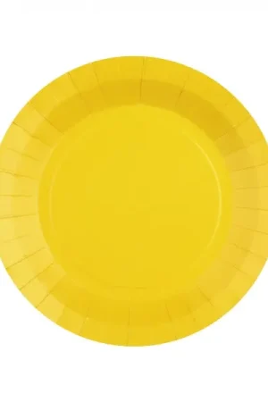 Petite assiette en carton ronde Jaune x 10 pièces Retour Gratuit