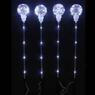 Lampe lumineuse 80 LED Blanc sur piquet x 4 pièces Produit De Marque