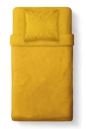 Acheter Direct Housse de couette 1 personne Jaune 140x200 cm