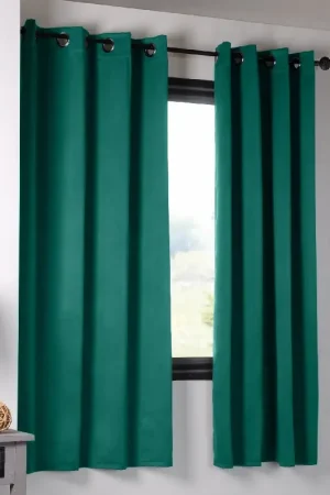 Rideau Oeillets pas cher Emeraude 140x260cm Offre Du Jour