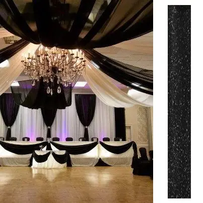 Tenture de salle pailleté Noire x 12 mètres Offre Du Jour
