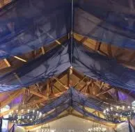 Tenture mariage en tulle Bleu marine 75cm x 12 mètres Meilleur Prix