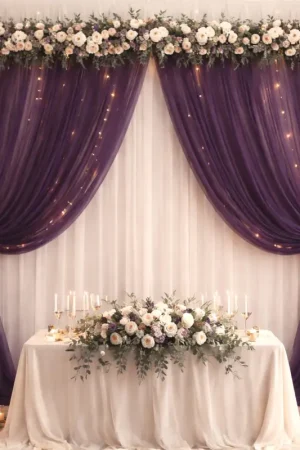 Tenture mariage en tulle Violet 75cm x 9 mètres Meilleure Vente