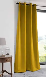 Rideau Isolant thermique et occultant Jaune 140x240cm Offre Du Jour