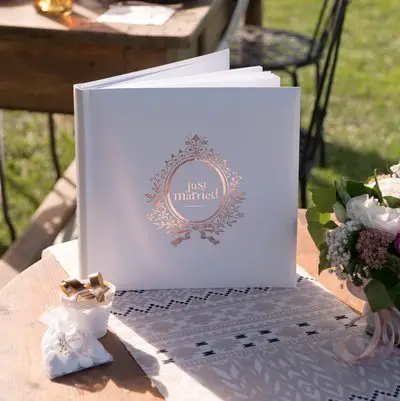 Meilleur Choix Livre d'or Just Married Rose gold
