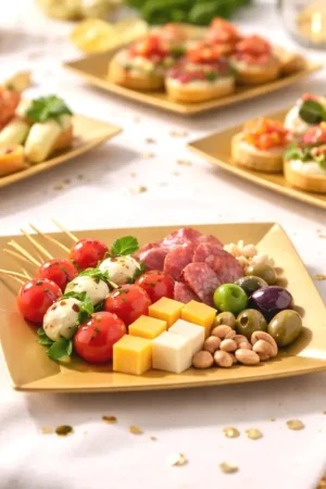 Petite assiette carrée en carton Or 18cm x 10 pièces Commander Maintenant