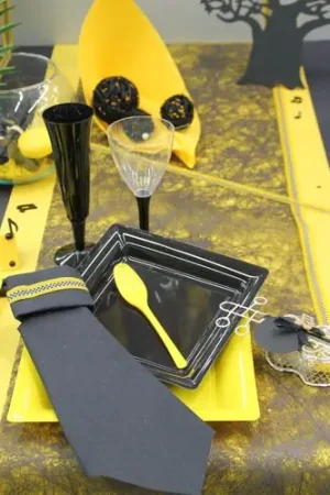 Meilleur Prix Chemin de table voie seche luxe Jaune