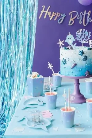 Rideau deco mariage pas cher Bleu Ciel Nouveauté