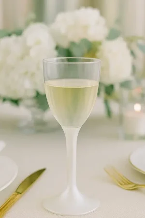 Verre à vin plastique Nacré Blanc x 20 Meilleur Choix