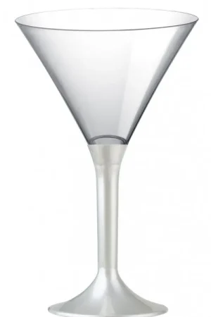 Vente Flash Verre à cocktail en plastique Nacre Blanc x 20 pièces