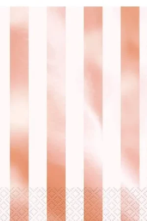Nouvelle Collection Serviette en papier rayures rose gold x 16