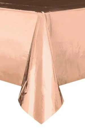 Nappe en plastique rectangulaire Rose Gold 135x270cm Marque