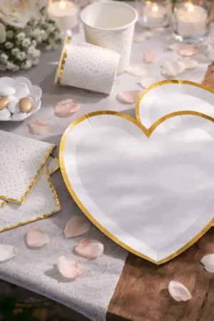 Meilleur Choix 10 Assiettes carton Forme Coeur Passe Partout Blanc