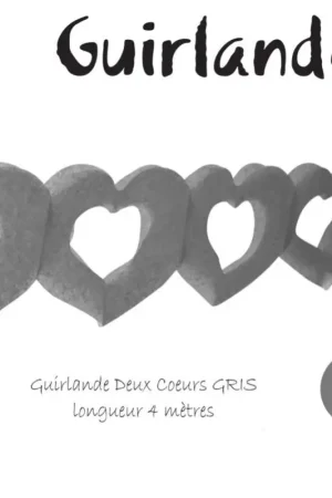 Guirlande en papier avec Coeur Gris Offre Spéciale