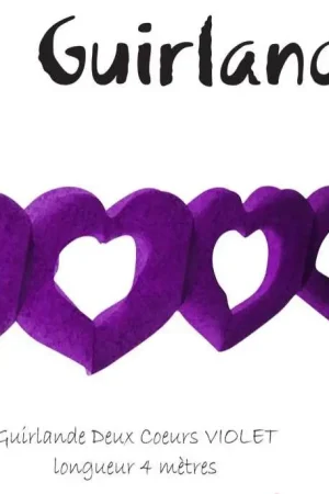 Prix Bas Guirlande en papier avec Coeur Violet