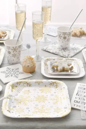 Dernière Chance Flûte à champagne plastique Pailleté Argent x 4
