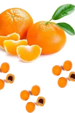 Dragees pate de fruit Mandarine enrobé chocolat Expédition Rapide