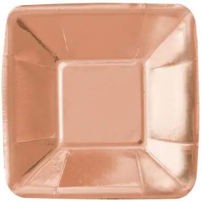 Assiette en carton carrée Cuivre 25cm x 8 pièces Marque