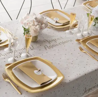 Acheter En Ligne Rouleau de nappe Joyeux Anniversaire 3 m