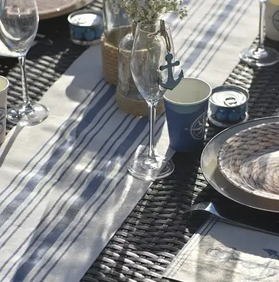 Chemin de table Torchon Bleu Marine Commande En Gros