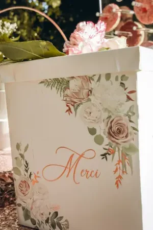 Urne mariage Vegetal Peony Authentique