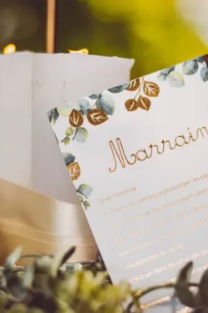 Achat Immédiat 2 Cartes Parrain Marraine Eucalyptus