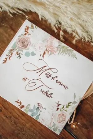 Livre d'or vegetal Peony rose gold Promotion Saisonnière