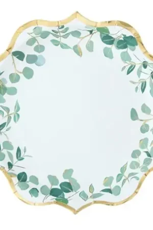 Vente Flash Lot de 8 Assiettes Carton Eucalyptus