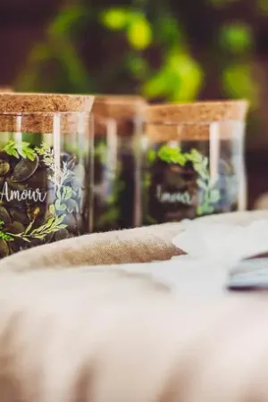 Certifié Fiole en verre Amour Couronne Vegetale