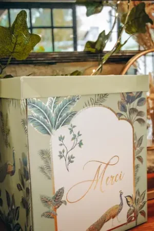 Urne mariage theme Tropical Peacock Super Prix
