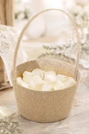 Panier à pétales effet jute Super Prix