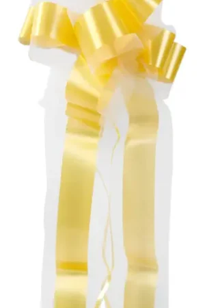 Noeud en tulle Jaune 50cm x2 Marque