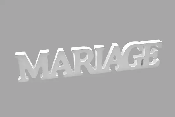 Authentique Centre de Table Mot Mariage métallisé Argent