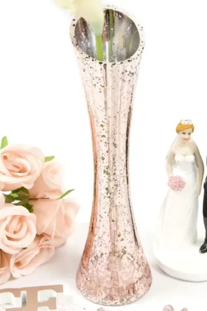 Vase soliflore métallisé Rose gold 26cm Prix Choc